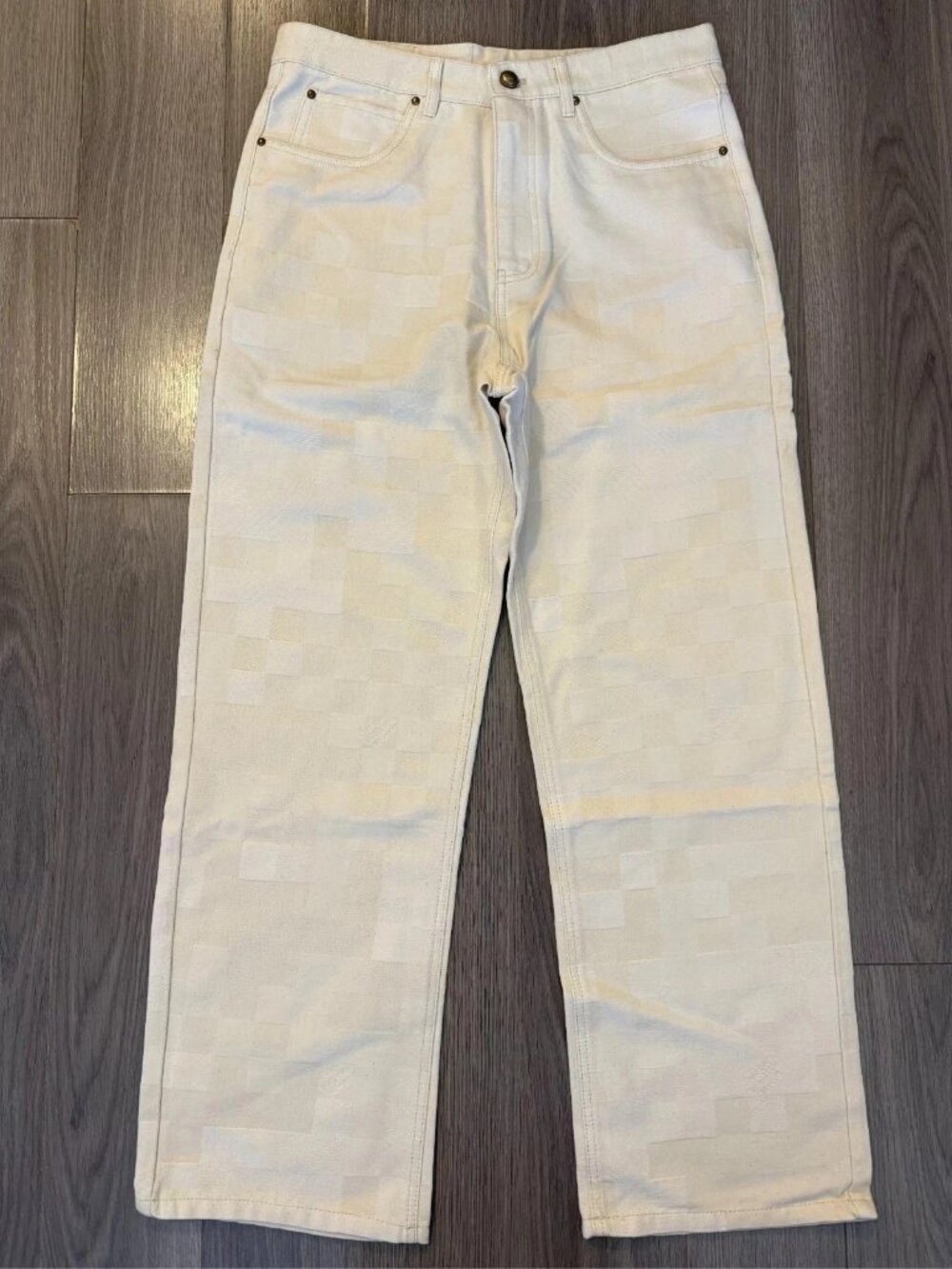 Louis Vuitton Damoflage Jacquard Denim Skate Pants ecru sz 30